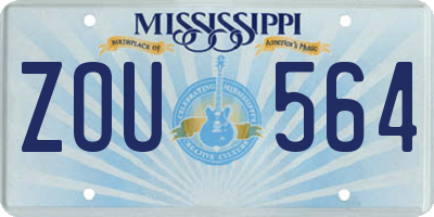 MS license plate ZOU564