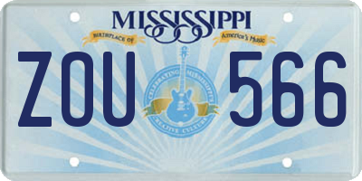 MS license plate ZOU566