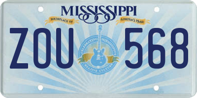 MS license plate ZOU568