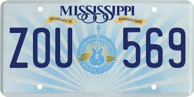 MS license plate ZOU569
