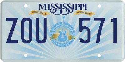 MS license plate ZOU571