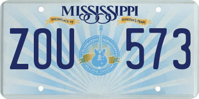 MS license plate ZOU573