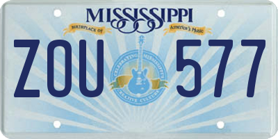 MS license plate ZOU577