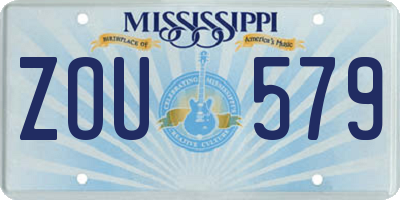 MS license plate ZOU579