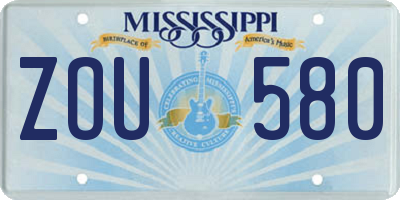 MS license plate ZOU580
