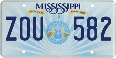 MS license plate ZOU582