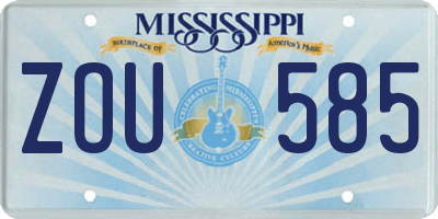 MS license plate ZOU585