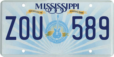 MS license plate ZOU589