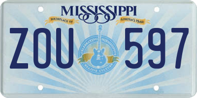 MS license plate ZOU597