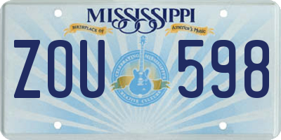 MS license plate ZOU598
