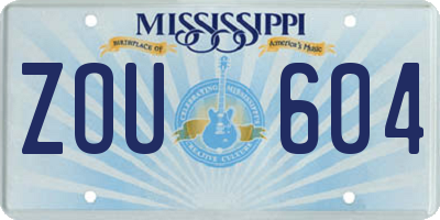 MS license plate ZOU604