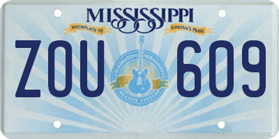 MS license plate ZOU609