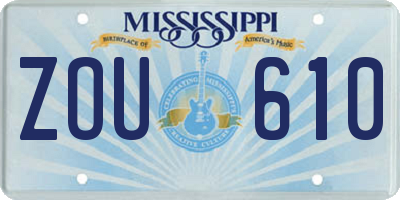 MS license plate ZOU610