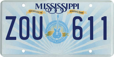MS license plate ZOU611