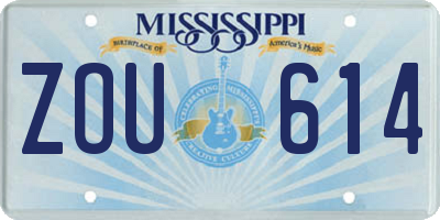 MS license plate ZOU614