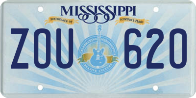 MS license plate ZOU620