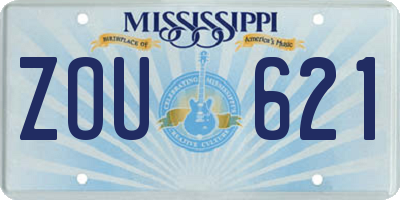 MS license plate ZOU621