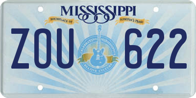 MS license plate ZOU622