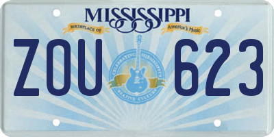 MS license plate ZOU623