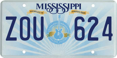 MS license plate ZOU624