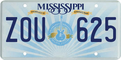 MS license plate ZOU625