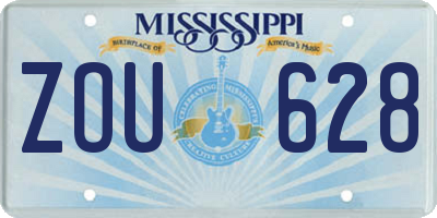 MS license plate ZOU628