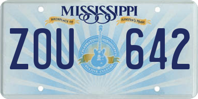 MS license plate ZOU642