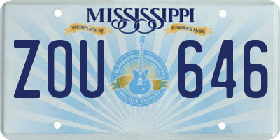 MS license plate ZOU646