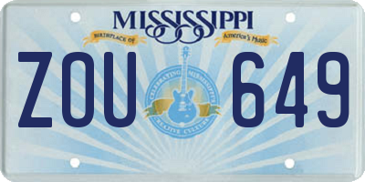 MS license plate ZOU649