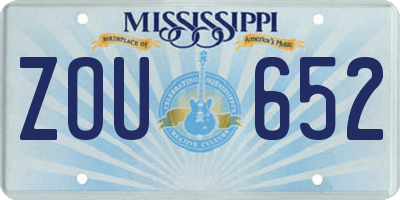 MS license plate ZOU652