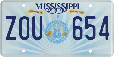 MS license plate ZOU654