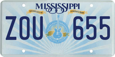 MS license plate ZOU655
