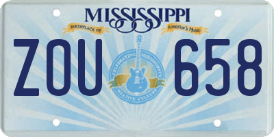 MS license plate ZOU658