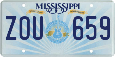 MS license plate ZOU659