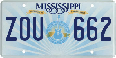MS license plate ZOU662