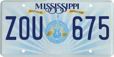 MS license plate ZOU675