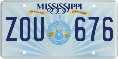 MS license plate ZOU676