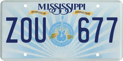 MS license plate ZOU677