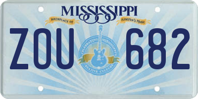 MS license plate ZOU682