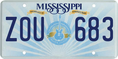 MS license plate ZOU683