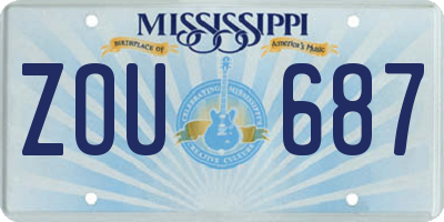 MS license plate ZOU687