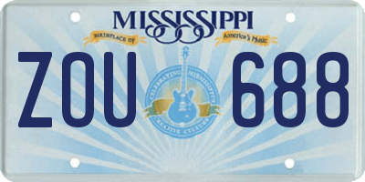 MS license plate ZOU688