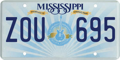MS license plate ZOU695