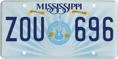 MS license plate ZOU696
