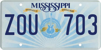 MS license plate ZOU703