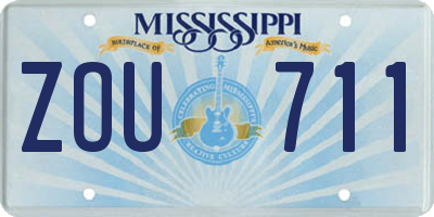 MS license plate ZOU711