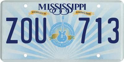 MS license plate ZOU713