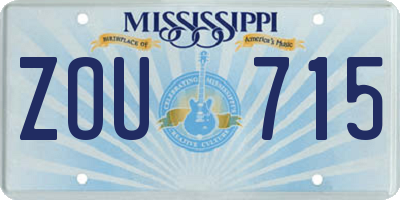 MS license plate ZOU715