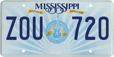 MS license plate ZOU720