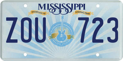 MS license plate ZOU723